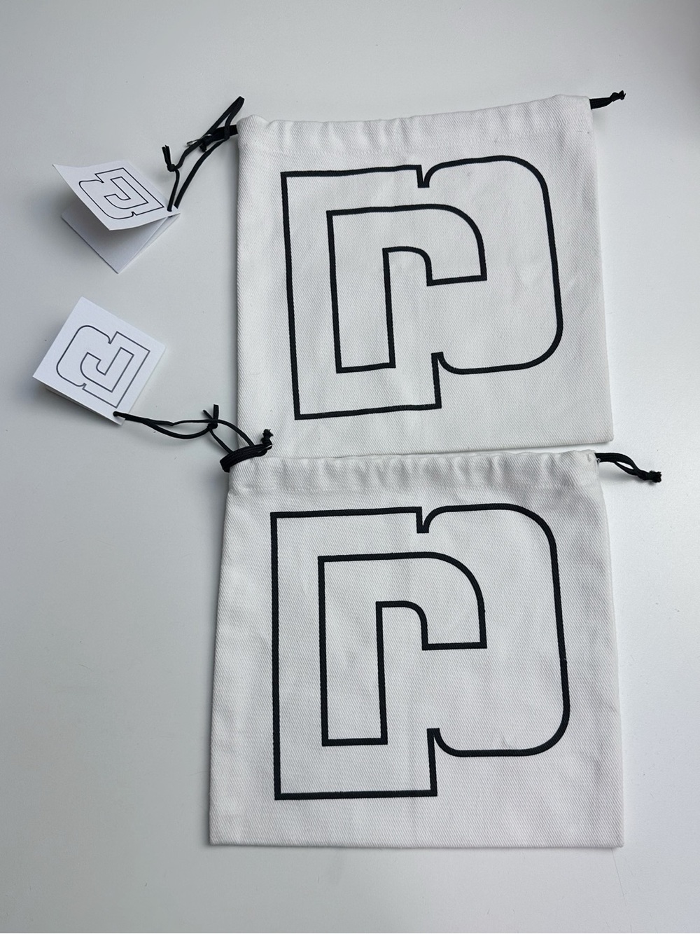 Paco Rabanne Canvas Dust Bag Drawstring Bag with Black Logo NWT Bundle of 2
